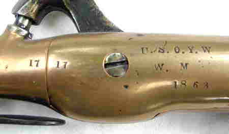 The U.S. Navy Model 1861 Percussion Signal Pistol - Stampings - Left Side of Pistol