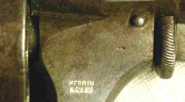 Perrin Revolver Name Stamp - Right Frame in Front of the Cylinder