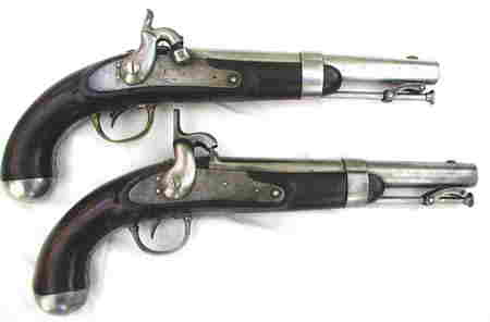 A.H. WATERS SINGLE SHOT PERCUSSION PISTOLS Right Side