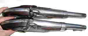 A.H. WATERS SINGLE SHOT PERCUSSION PISTOLS Top View